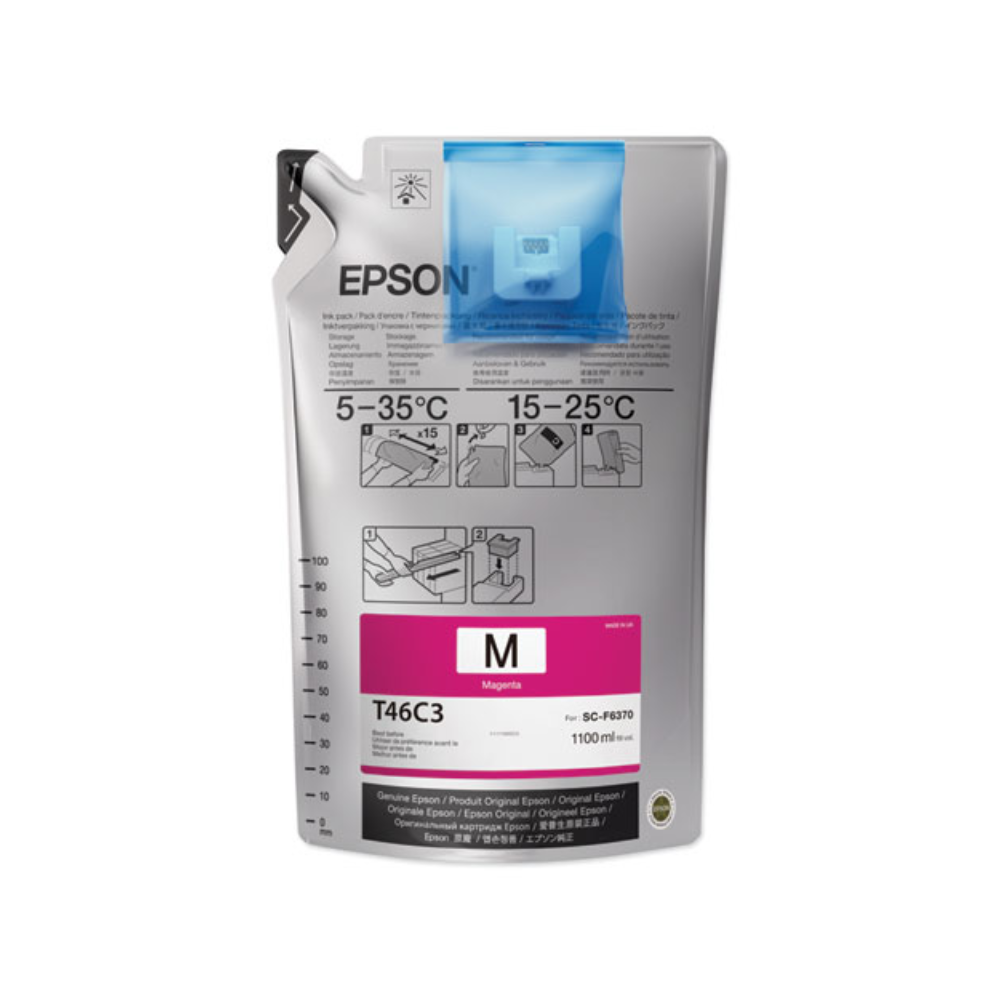 Cartucho de Tinta Epson T46C Ultrachrome DS para Plotter de Sublimacion color Magenta de 6.6L T46C320