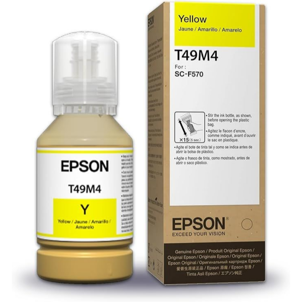 Botella de Tinta Epson T49M Ultrachrome DS para Plotter color Amarillo de 140ml T49M420