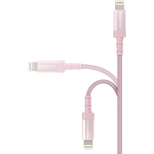 Cable Amazon Basic para Iphone Ipad USB-A a Lightning Certificado MFi de 0.9m color Rosado L6LMF077-CS-R