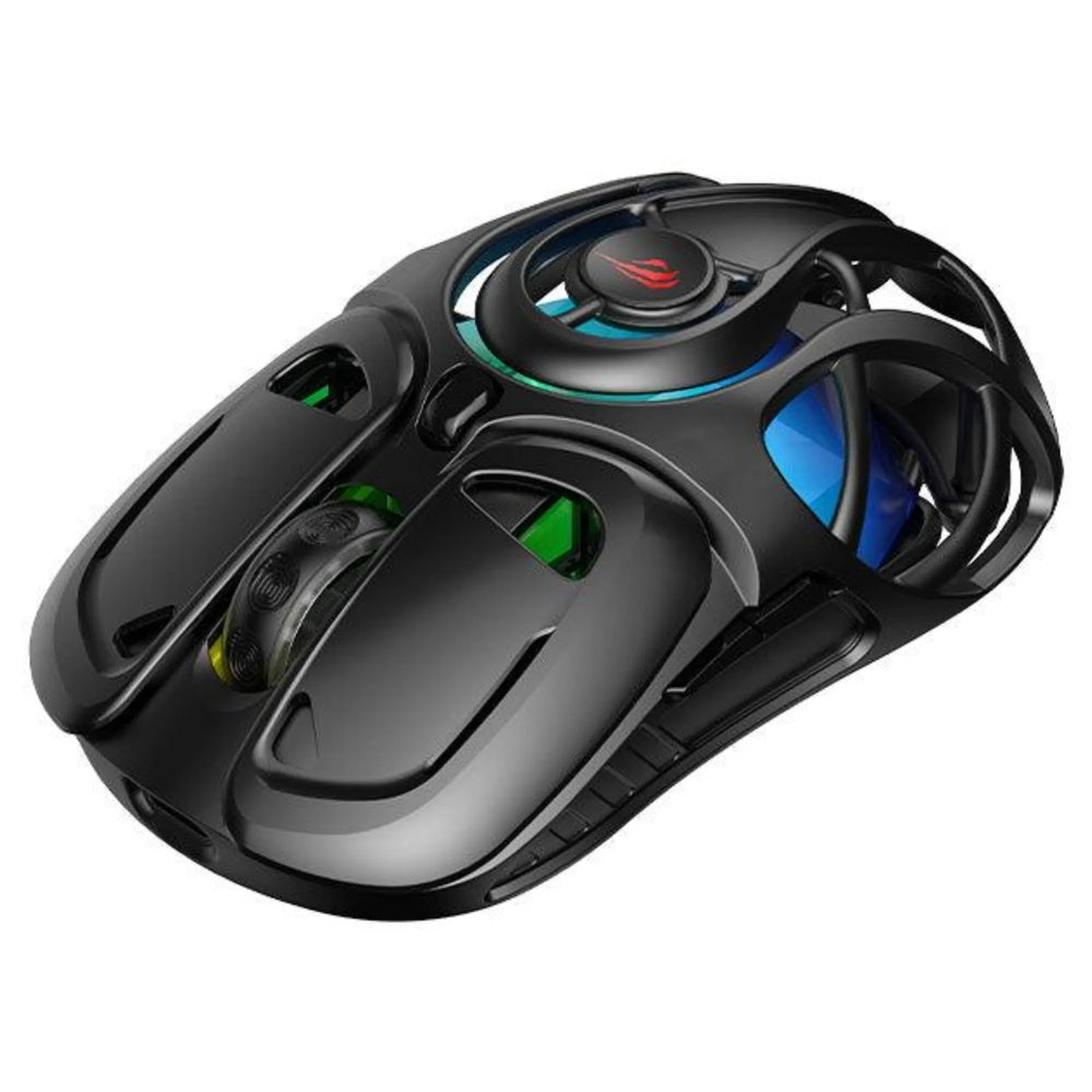 Mouse Havit Gamer Ajustable a 10.000DPI Triple Conexion Cableado 2.4GHz y BT v5.3 Bateria Recargable 400mAh MS1041WB-BK