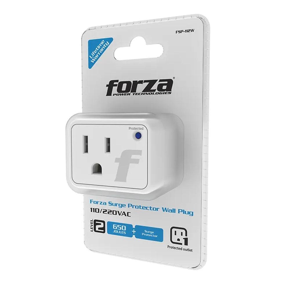 Protector de Sobretension Forza 2500Watts Entrada Nema 5-15P Salida Nema 5-15R FSP-112W
