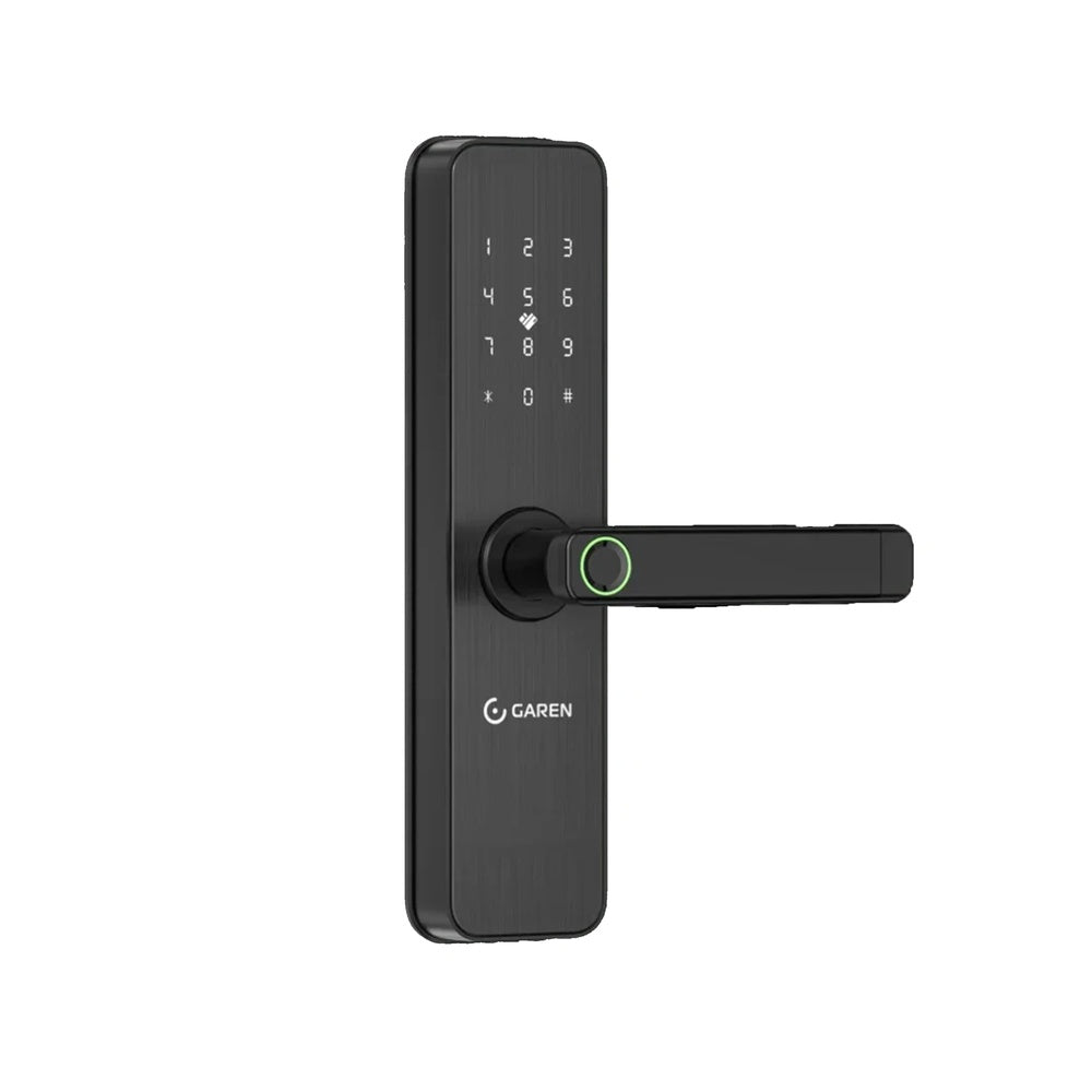 Cerradura Garen Smart Tarjeta Mifare Contraseña Huella Teclado Llave Mecanica WiFi Puerta Espesor 30-120mm GA-FB001