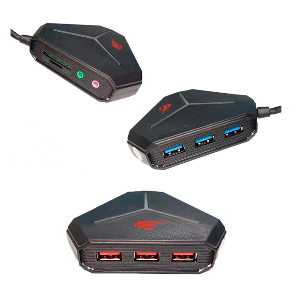 Hub USB-A Havit Multifuncion con 10 Puertos en 1 Tipo Gamer H95
