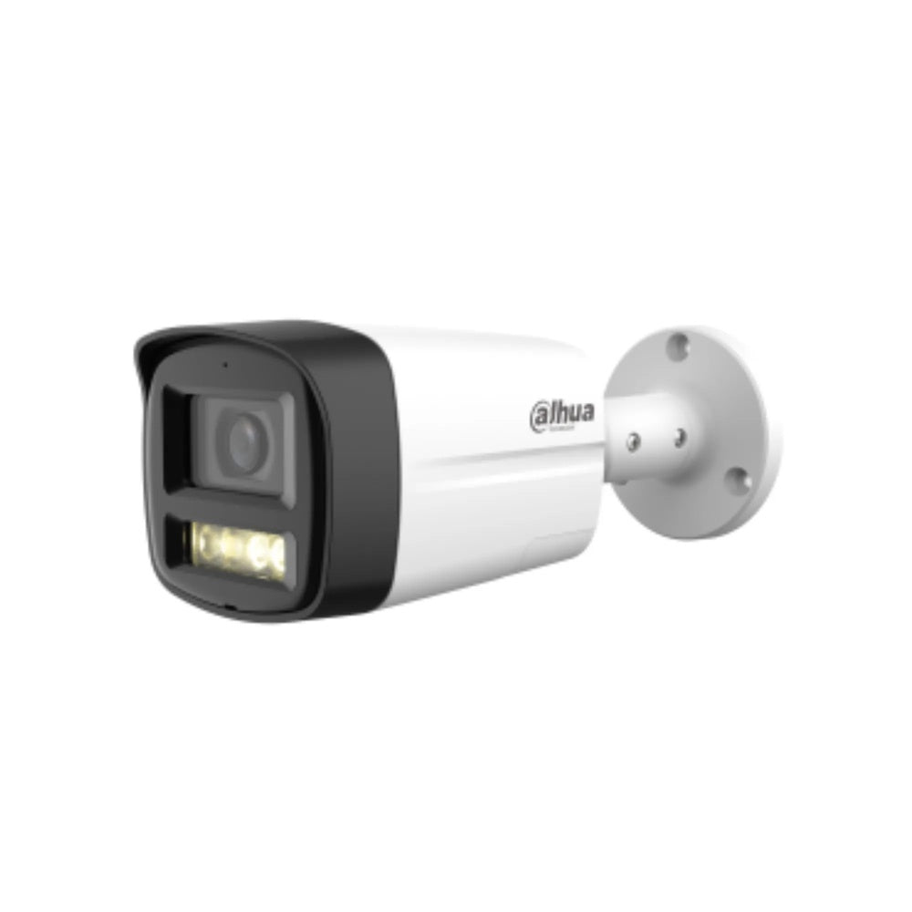 Camara Dahua HDCVI Bala 2MP 2.8mm Metal Plastico Smart Dual Light Luz 40m CVI CVBS AHD TVI IP67 HAC-HFW1200TLM-IL-T-28-DI