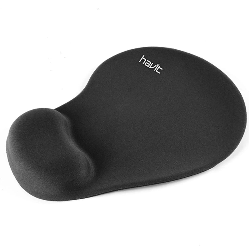 Mouse Pad Havit con Soporte de Muñeca de Gel Superficie Suave Material de Alta Calidad color Negro HV-MP802-BK