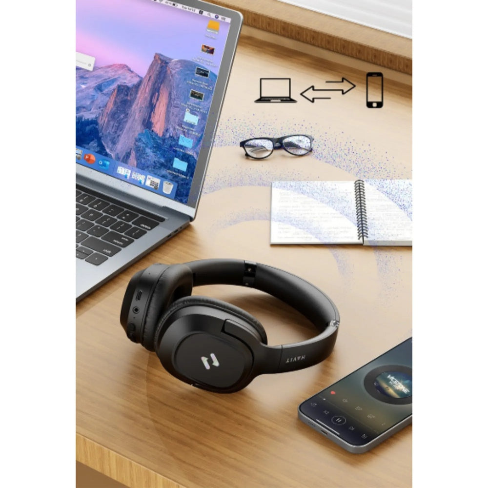 Audifono Havit Cancelacion de Ruido Activa Sonido HiFi Bateria 50horas Conexion Dual Cable y BT H612BT PRO-BK