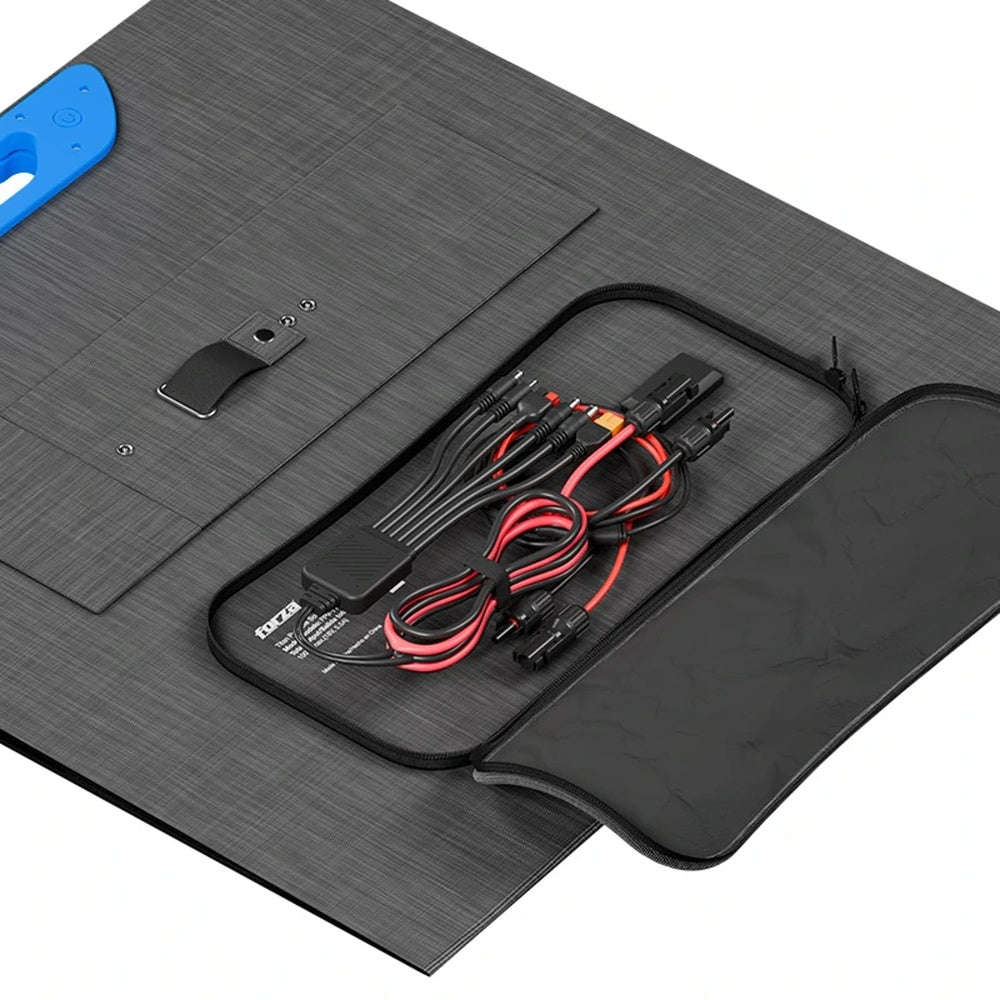 Panel Solar Portatil Forza 100Watts Monocristalino y Conexion 6en1 para todos los Dispositivos IP65 FPV-T100W