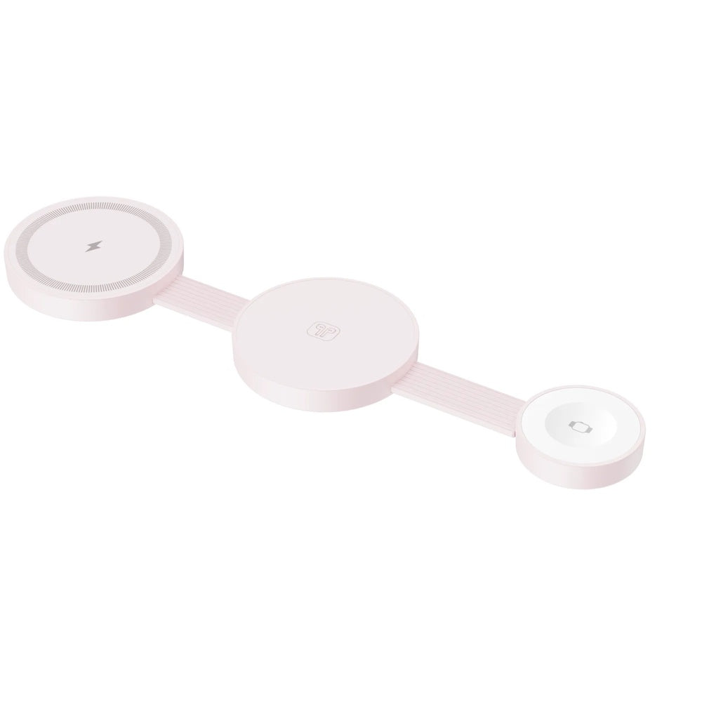 Estacion de Carga 3en1 Havit Plegable 15W Carga Celular Audifonos y Reloj al Mismo Tiempo Diseño Plegable Rosa W3105-PK
