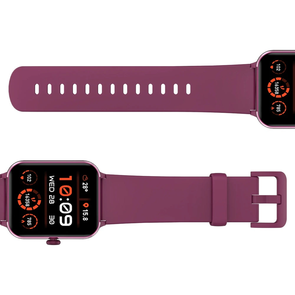 Reloj Smartwatch Blackview Pantalla 1.85" HD Llamada Bluetooth y Asistente de Voz Bateria 350mAh IP66 color Vino R50-WR