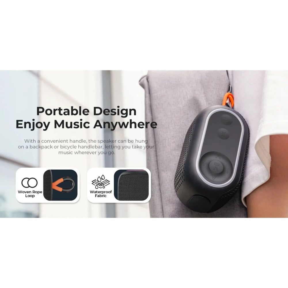 Parlante Havit Bluetooth Portatil RGB 6W Bateria hasta 6 horas BT USB TFT TWS Manos Libres color Morado IPX5 SK809BT-VT