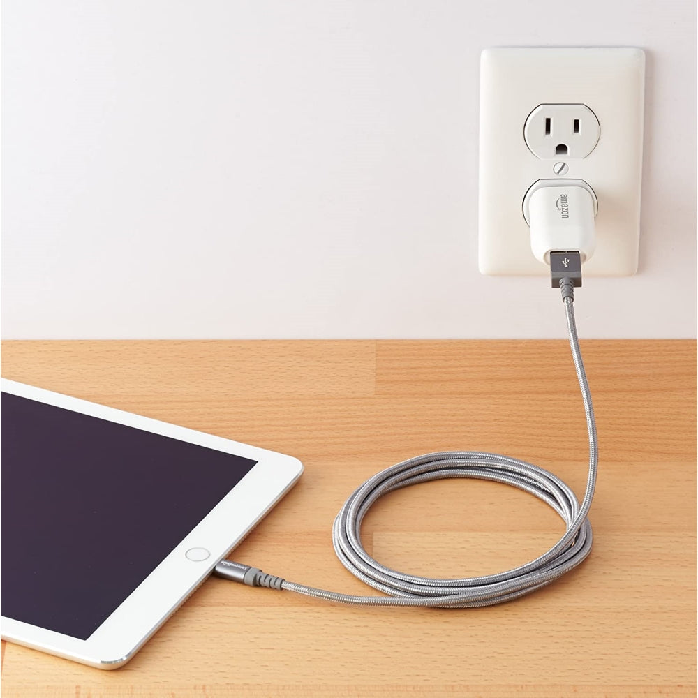 Cable Amazon Basic para Iphone Ipad USB-A a Lightning Certificado MFi de 1.8m color Gris L6LMF030-CS-R
