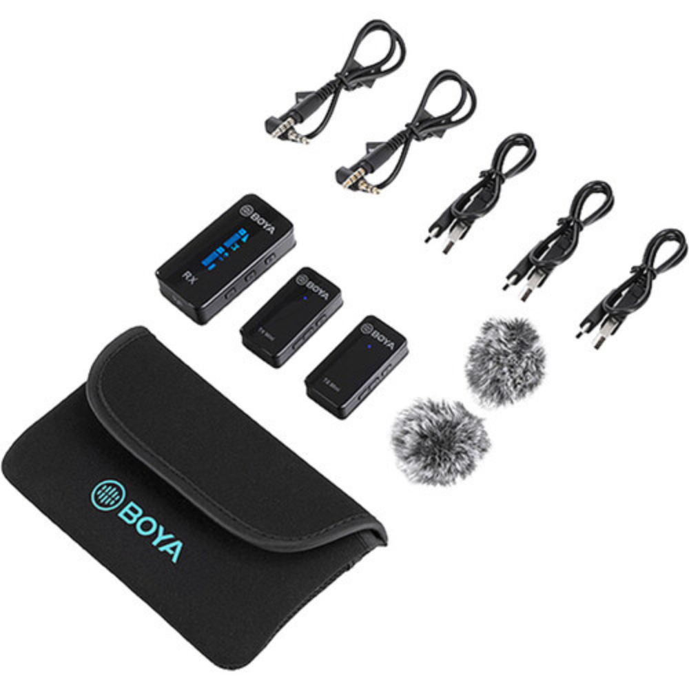 Microfono Inalambrico Boya Ultracompacto Ideal para Streaming Omnidireccional Compatible con DSLR Pantalla OLED BY-XM6-S2
