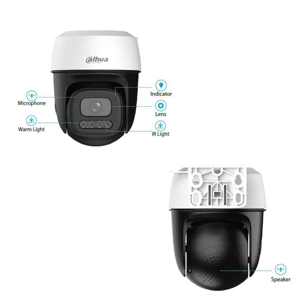 Camara IP Dahua PT 5MP WiFi para Interior Exterior Auto Tracking Smart Dual Light Audio 2 Vias IP66 DH-IPC-P5IP-PV-0280B