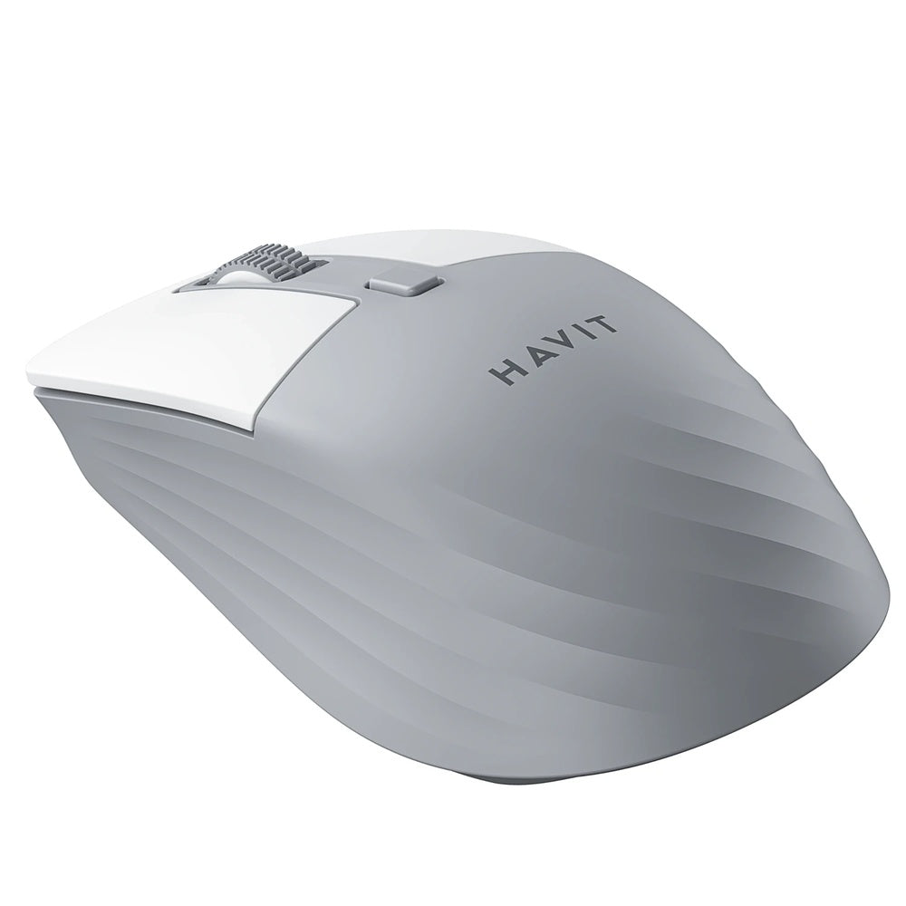 Mouse Havit Inalambrico Ajustable hasta 1600DPI 5 Botones Conexion Dual 2.4GHz y BT v5.2 Alcance 10m Gris MS58WB-GRAY