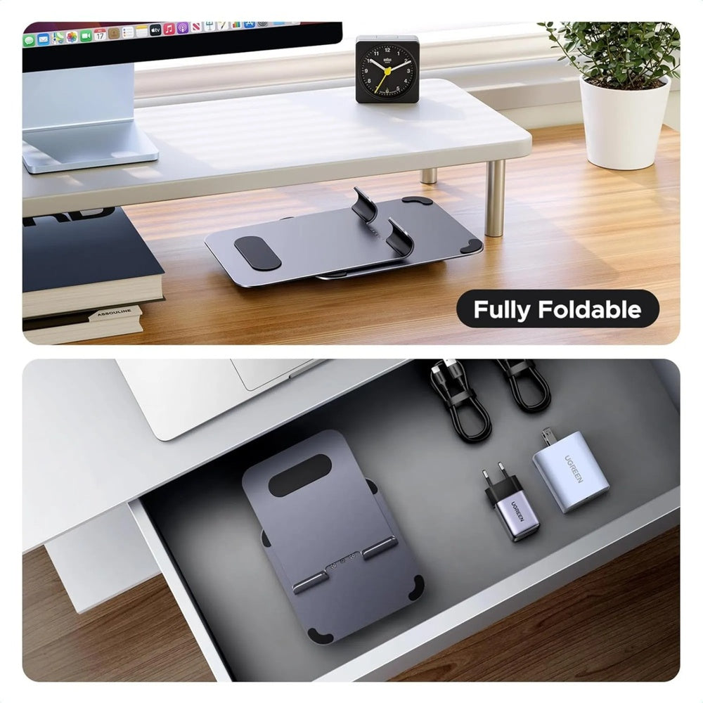 Soporte Ugreen para Tablet Multiangulo con Rotacion Horizontal 360° Diseño Plegable Portatil Material Metalico 45860
