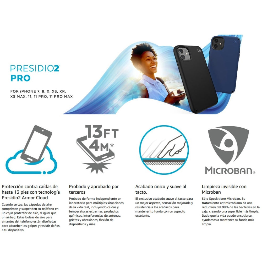 Funda Speck Iphone 11Pro Presidio2 Sport Color Negro 136433-D143