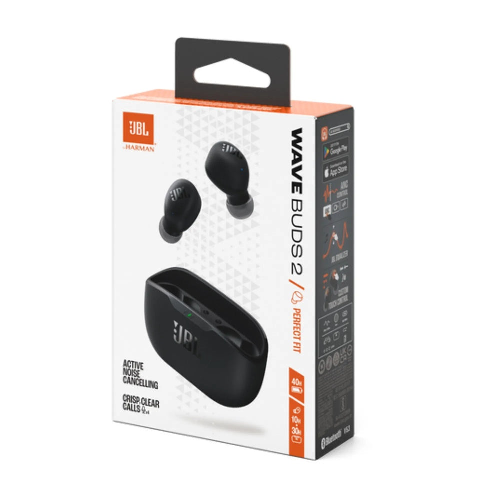 Auriculares JBL Wave Buds 2 Sonido Pure Bass Cancelacion de Ruido Activa ANC Llamadas Claras Bateria hasta 10 color Negro JBLWBUDS2BLK