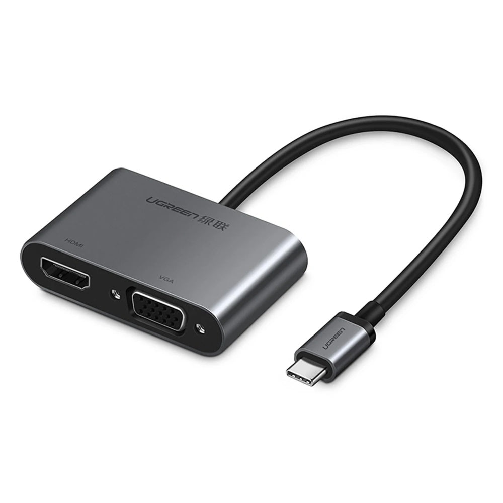 Adaptador Ugreen Multipuerto USB-C a VGA y HDMI Salida de Video Simultanea HDMI 4K 30Hz + VGA 1080P 60Hz 50505