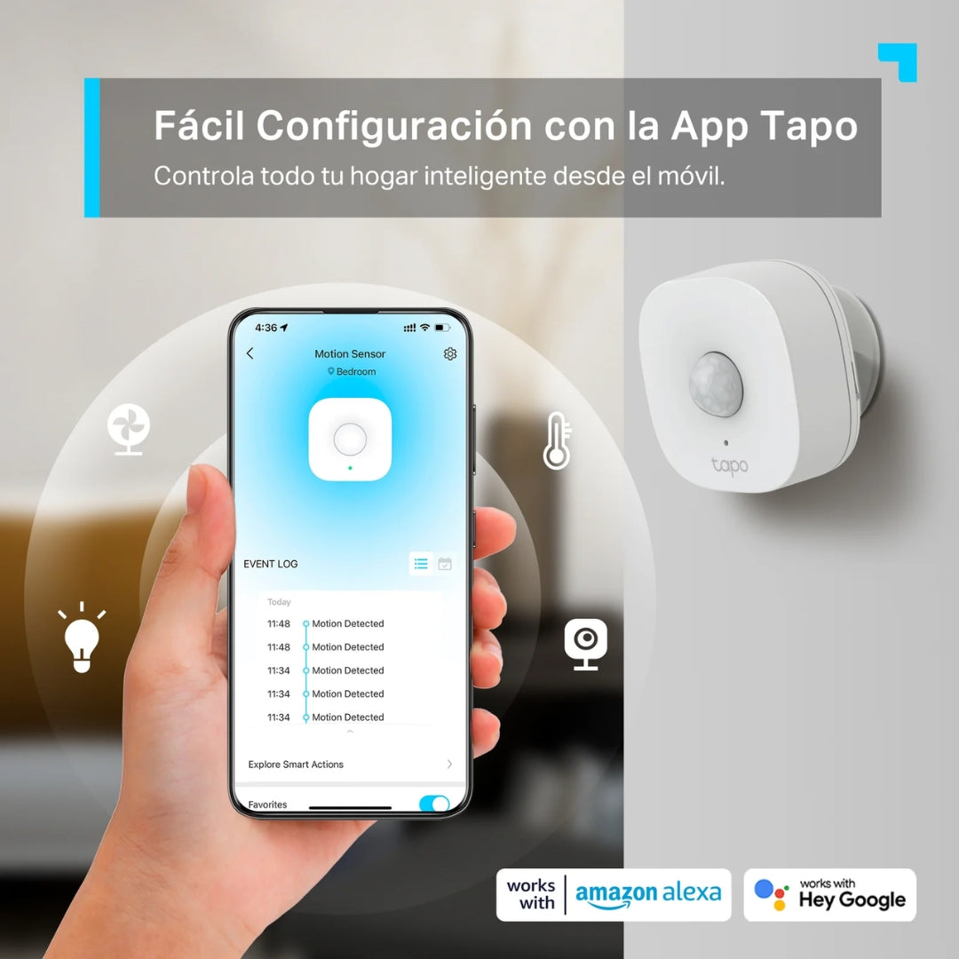 Sensor de Movimiento Tapo Inteligente Angulo de Deteccion 120grados Tapo T100