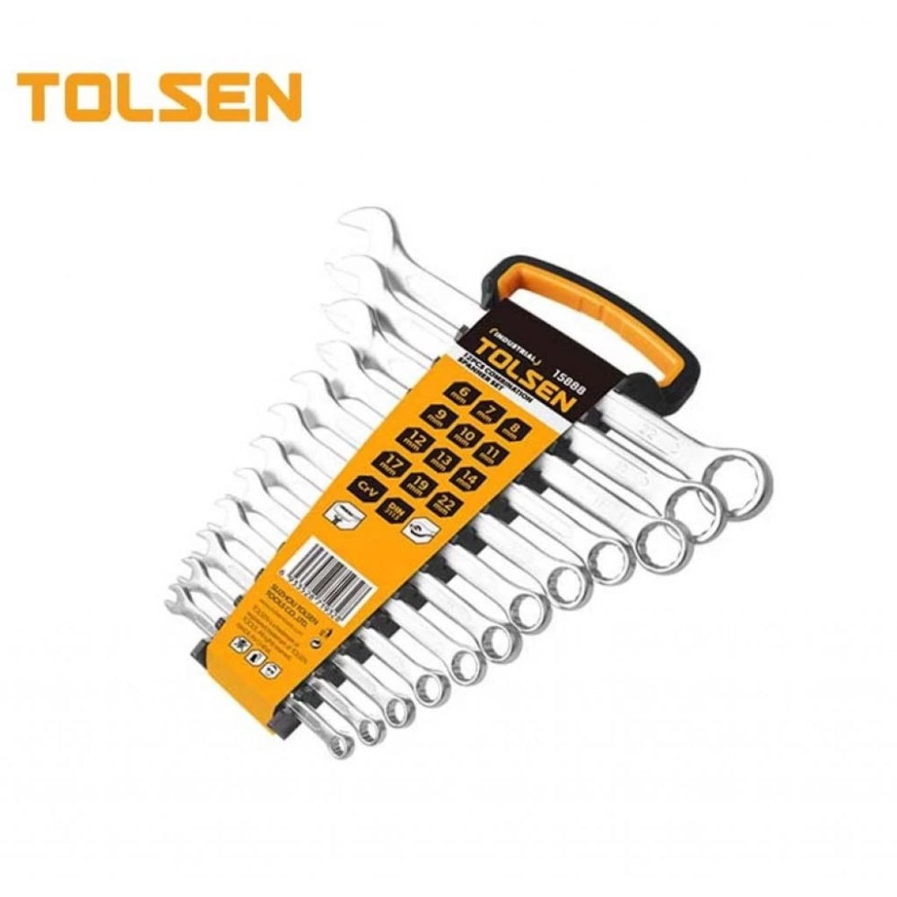 Set de 12 Llaves Combinadas Tolsen Medida mm Cromado 15888