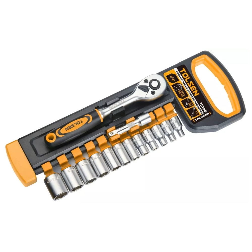 Set de 14 Piezas de Dados Tolsen de 1/4" 15150