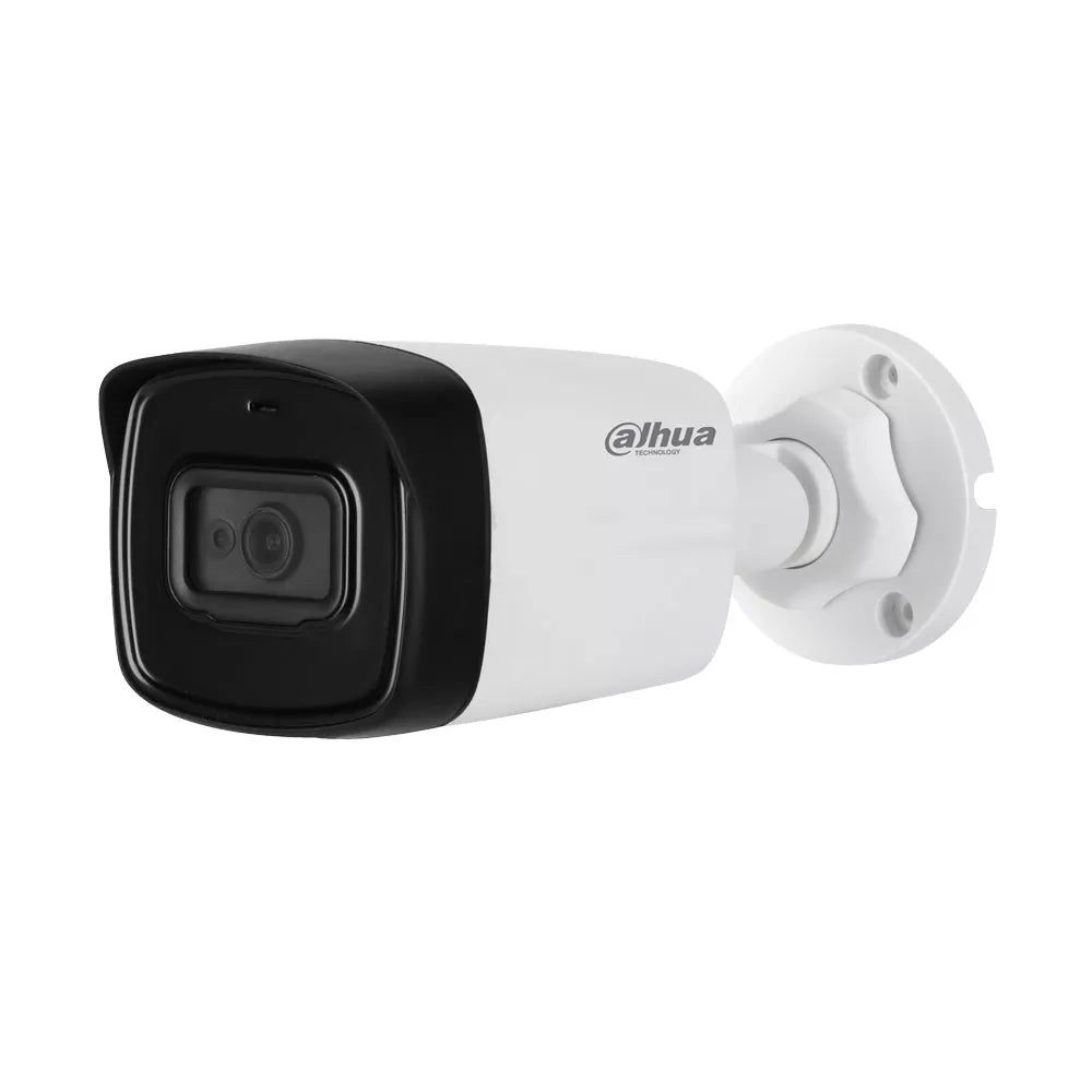 Camara Dahua HDCVI Bala 5MP Metal Plastico con Audio Lente 2.8mm IR 80 metros IP67 Lente Ahumado DH-HAC-HFW1500TLN-A-0280B