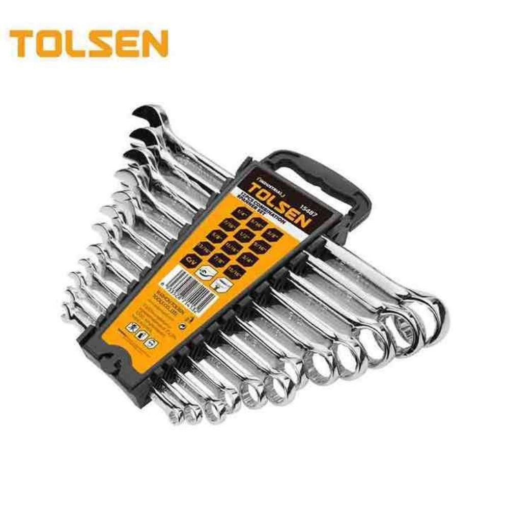 Set de 12 Llaves Combinadas Tolsen Industrial Medida Pulgadas 15487