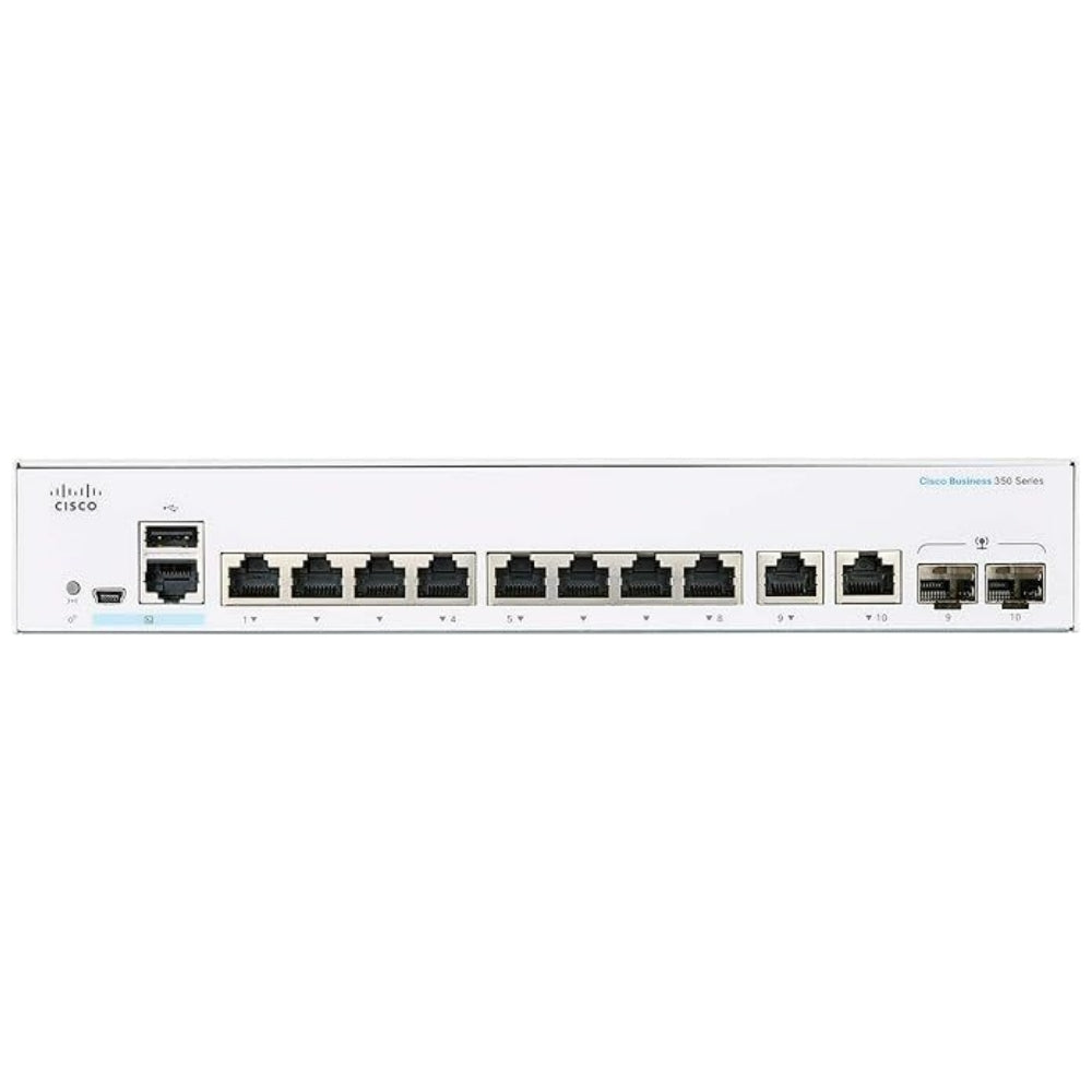 Switch Cisco CBS350 Administrable 8 Puertos GE Ext PS 2x1G Combo CBS350-8T-E-2G-NA
