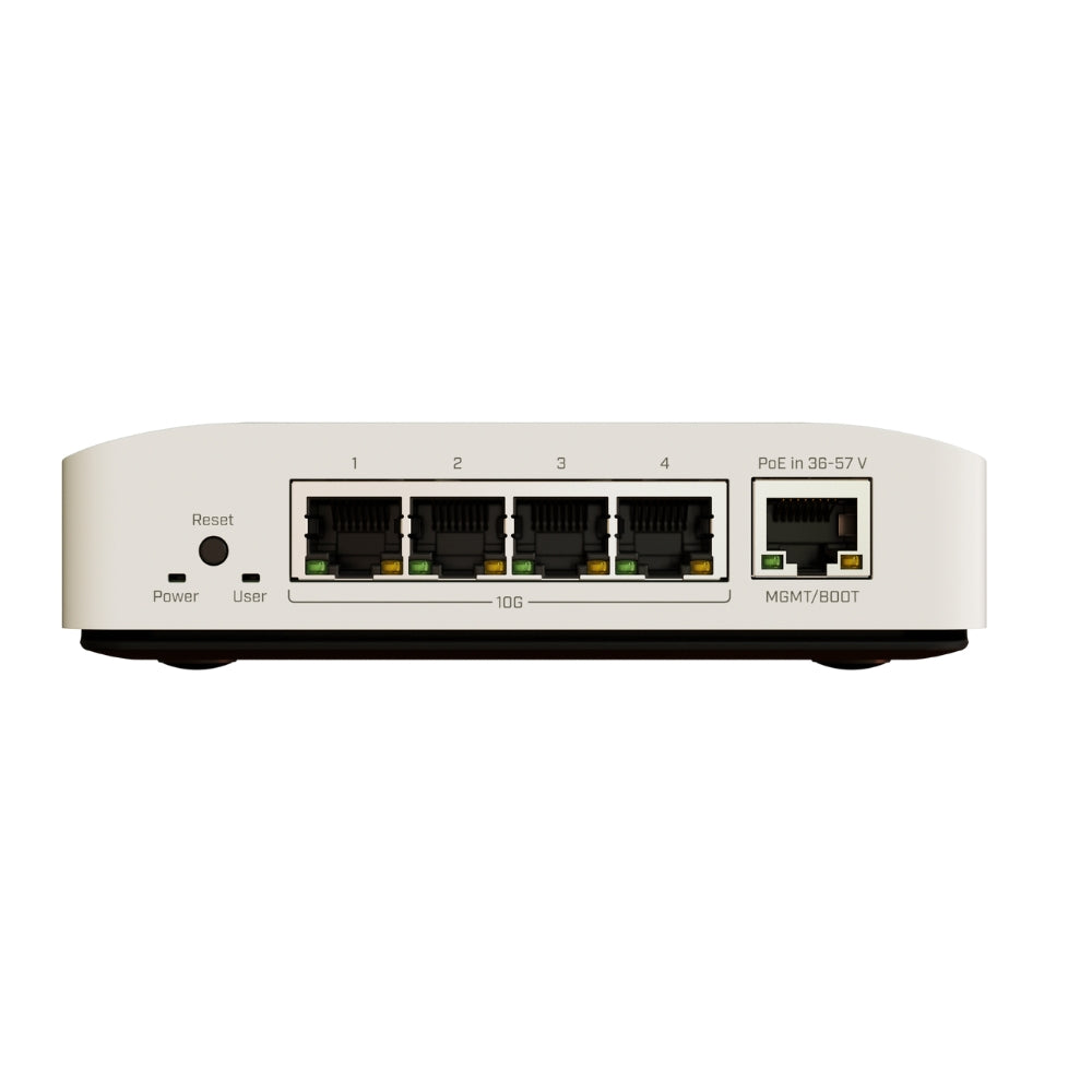 Cloud Router Mikrotik Switch 4 Puertos 10G Soporte DIN CPU Dual Core RAM 512MB RouterOS v7 Licencia Nivel 5 CRS304-4XG-IN