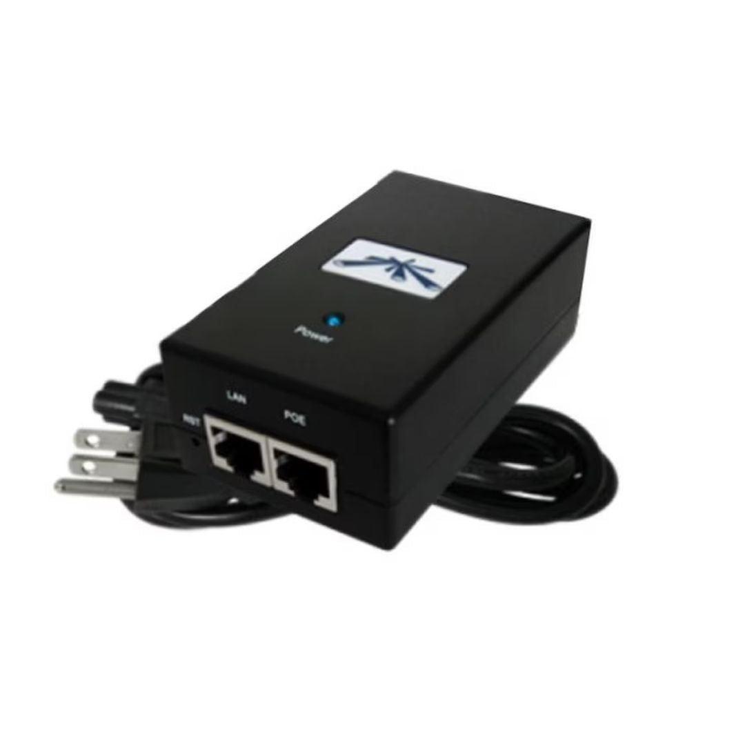 Inyector PoE Ubiquiti 48Vdc 24Watts 0.5A 2xEthernet Gigabit Compatible con Camaras IP Dahua PoE UB-POE-48-24W-G