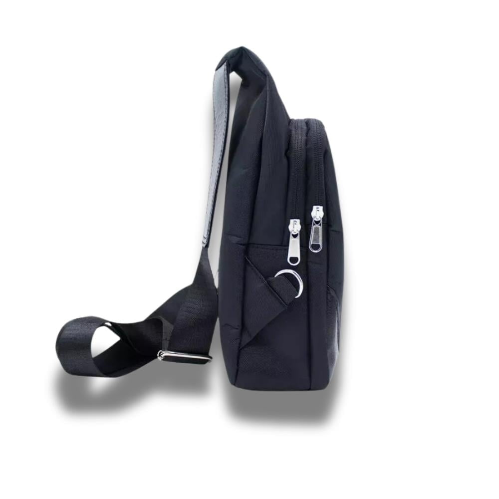 Mochila Havit estilo morral con 2 Compartimientos con Cierre y Orificio Superior para salida de Audifonos color Negro WG006