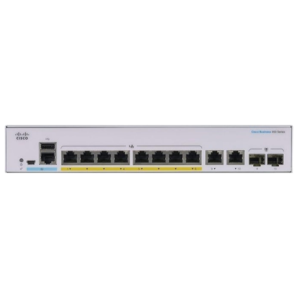 Switch Cisco CBS350 Administrable 8 Puertos GE PoE EXT PS 2 CBS350-8P-E-2G-NA