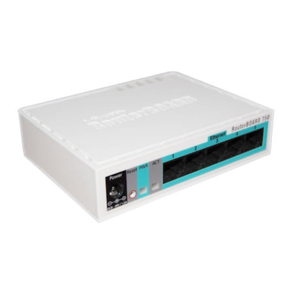 Home Wireless AP Mikrotik Frecuencia 2.4GHz Antena Integrada 1.5dBi Potencia 17dBm Norma 802.11B/G/N + 5 Ethernet 100Mbps Licencia Nivel 4 Fuente Incluida RB951-2N
