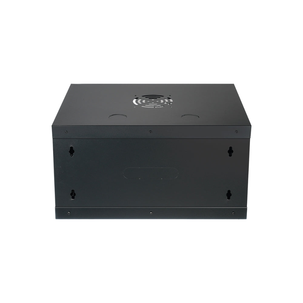 Gabinete Dimax 6U SOHO 19" 530x400x367mm Puerta de Cristal Capacidad 60Kg Norma ROHS color Negro Z058