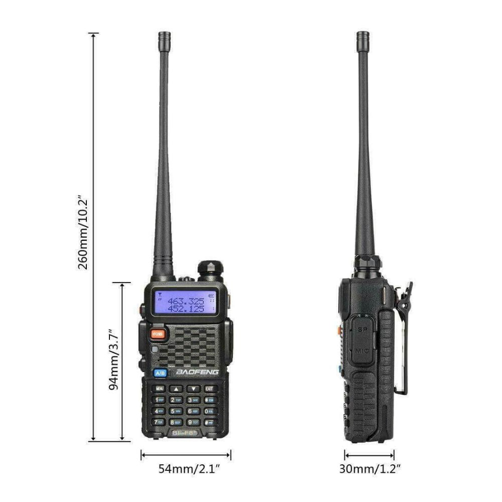 Radio Portable Baofeng UHF VHF con Pantalla Doble Banda 128 Canales Potencia 5W UV-5R