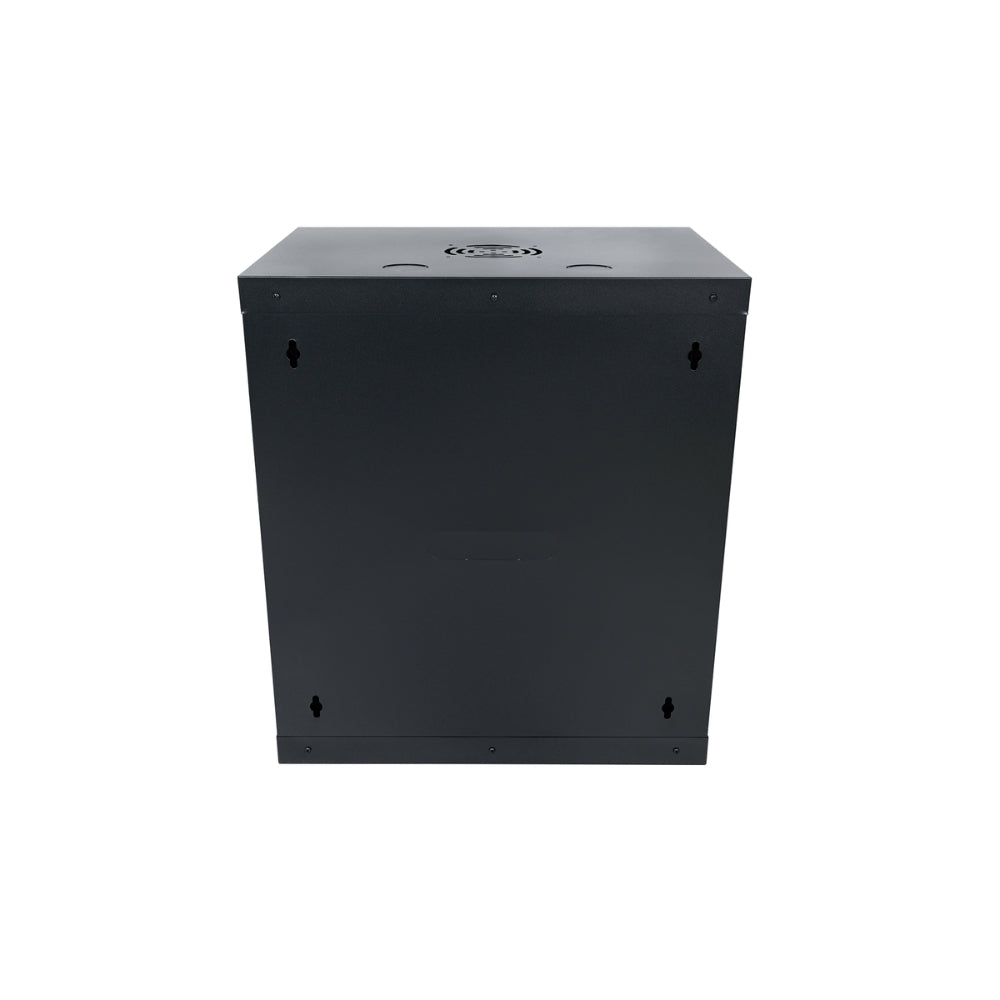 Gabinete Dimax 12U SOHO 19" 530x400x633mm Puerta de Cristal Capacidad 60Kg Norma ROHS color Negro Z060