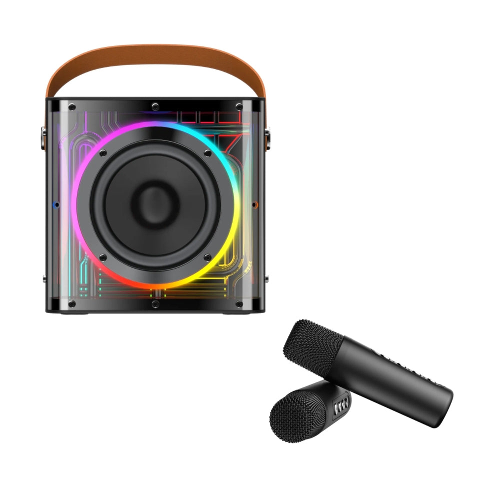 Altavoz Havit Portatil Party Booombox Bateria hasta 8 Horas Bluetooth 5.3 Potencia 15 Watts Incluye 2 Microfonos Soporta BT USB TF Aux TWS Puerto de Carga USB-C SK822BT