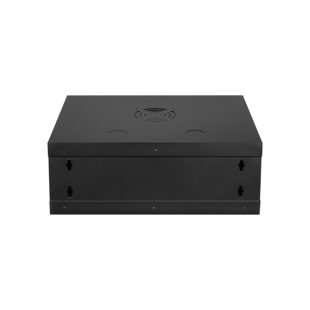 Gabinete Dimax 4U SOHO 19" 530x400x278mm Puerta de Cristal Capacidad 60Kg Norma ROHS color Negro Z057
