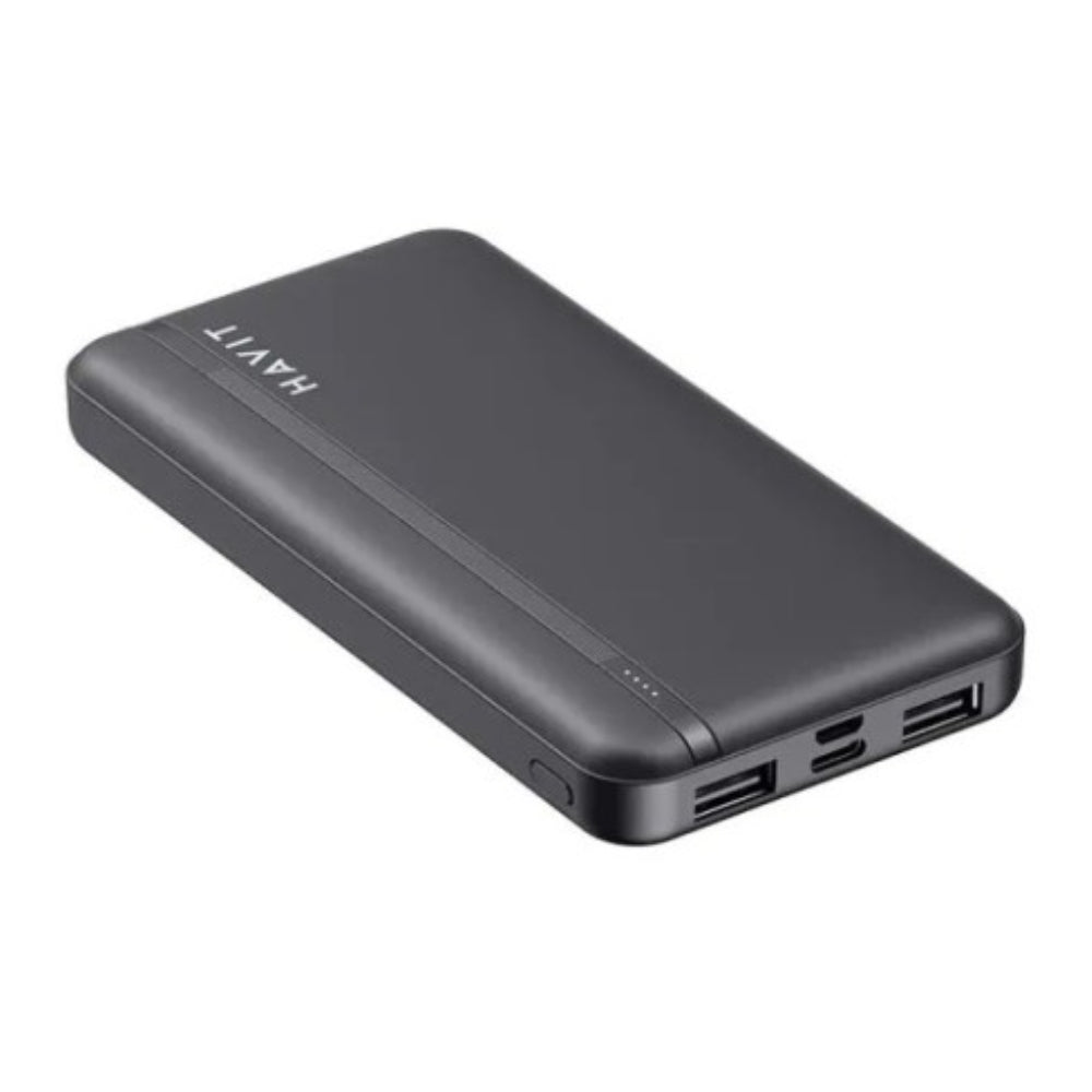 Cargador Portatil Havit Power Bank de 10.000 mAh con Indicador LED de Bateria doble salida USB-A color Negro PB89-BK