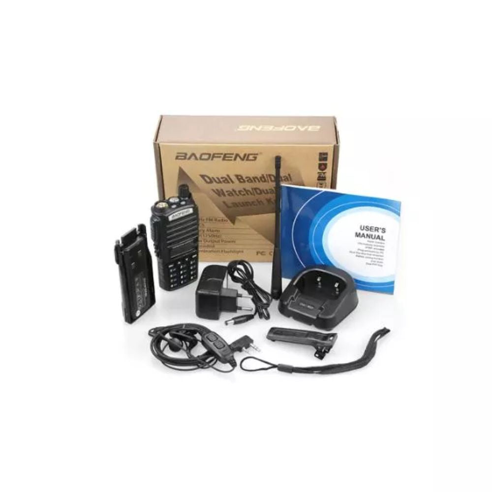 Radio Portable Baofeng UHF VHF con Pantalla Doble Banda 128 Canales Potencia 8W UV-82(8W)