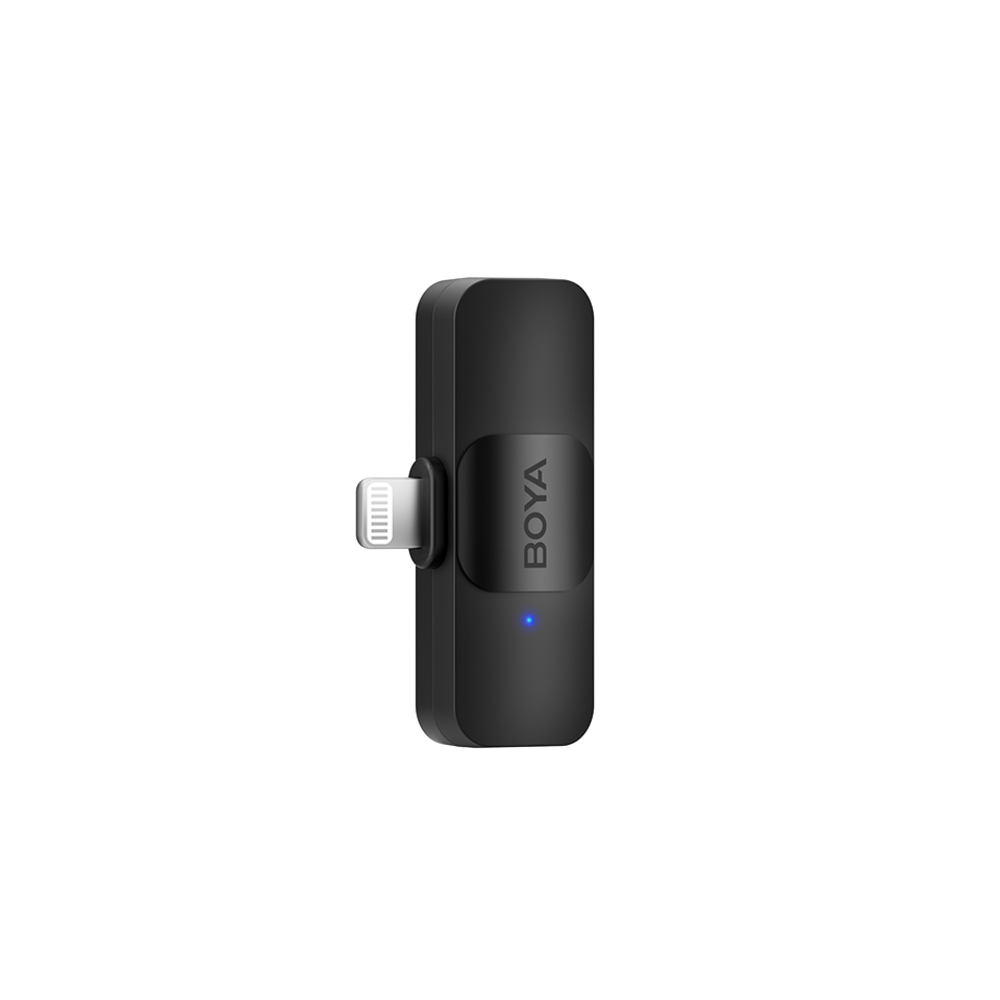 Microfono Boya Inalambrico Puerto Lightning Ultracompacto y Portatil con 2 Microfonos Cancelacion de Rudio Inteligente Alcance hasta 100 Metros BY-V2 V2.0