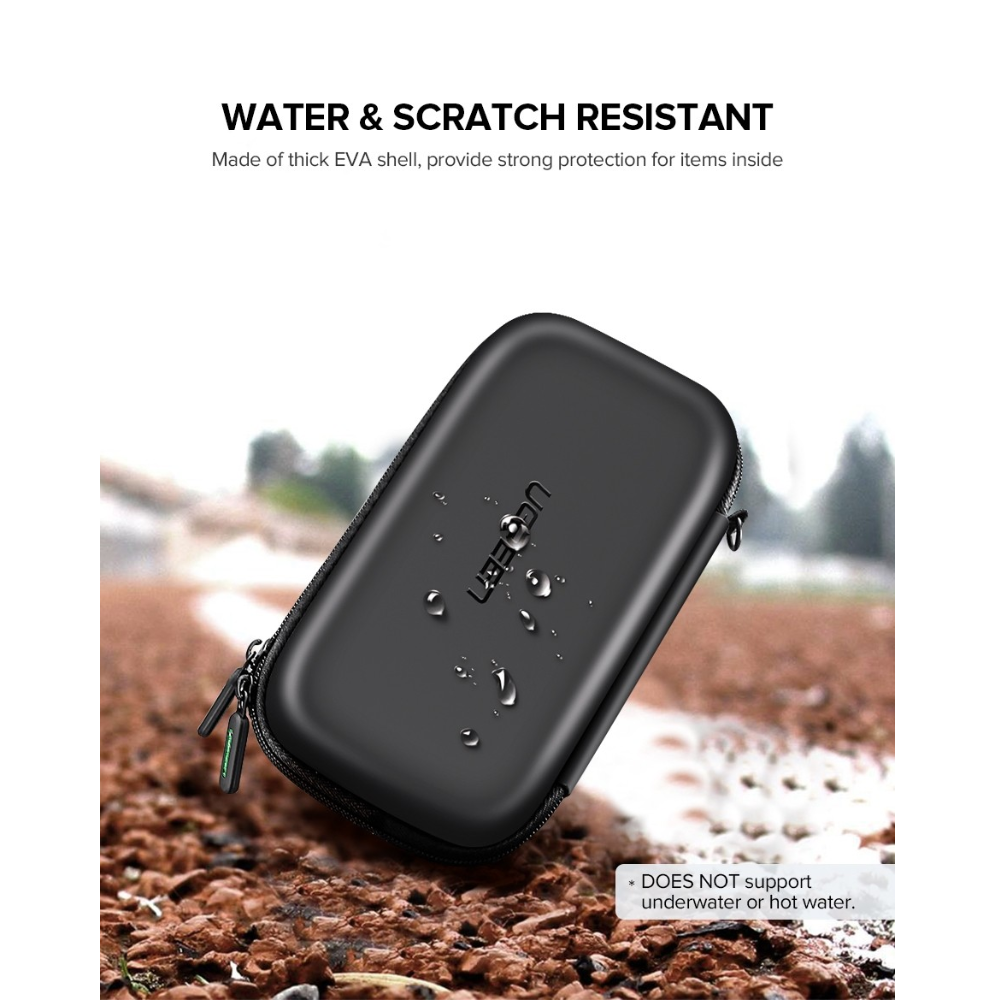 Estuche Ugreen para Disco Duro y Accesorios 18x9.5x5.5cm color Negro 50274