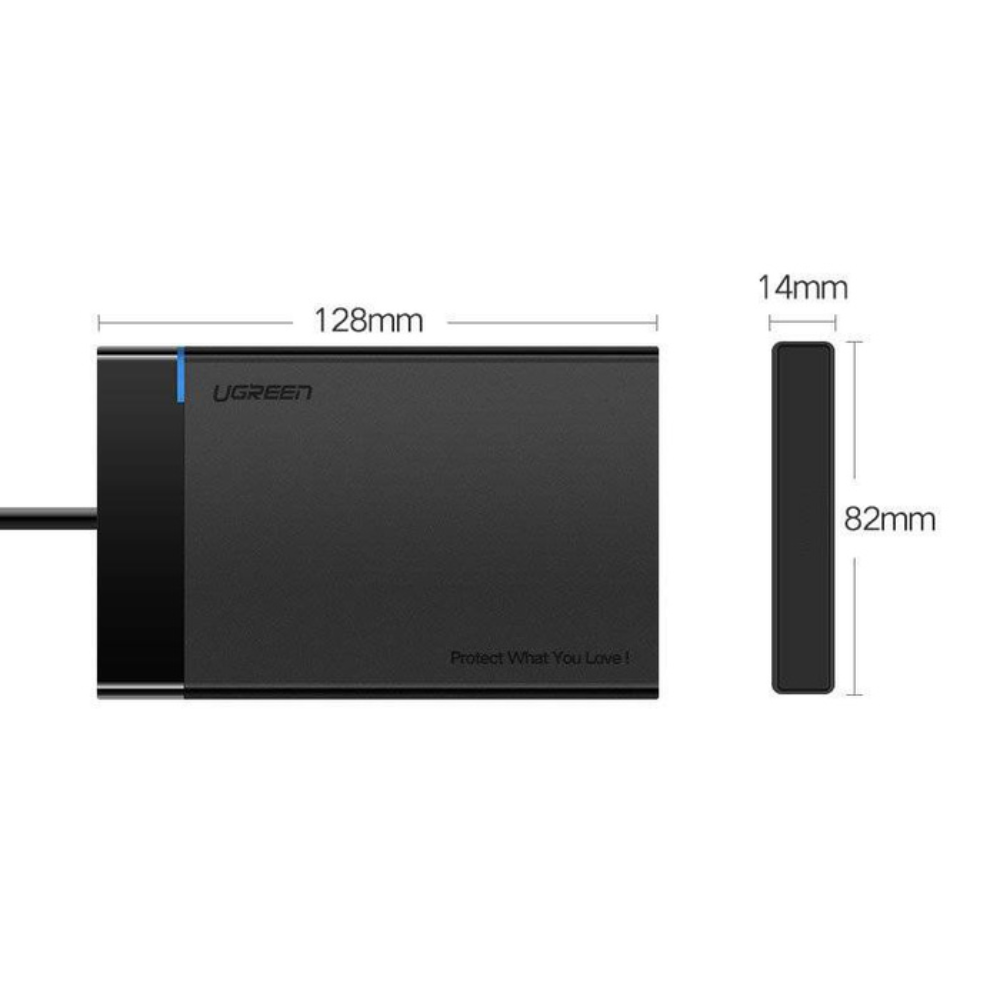 Case Externo Ugreen 2.5” SATA UASP para SSD HDD SATA I/II/III de 7 y 9.5mm Soporta hasta 10TB puerto USB-A 3.0 30847
