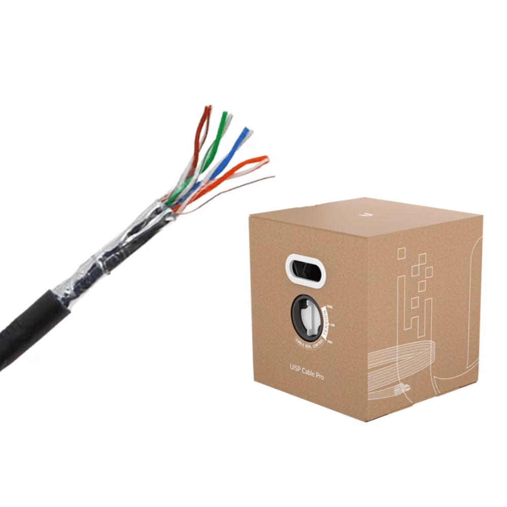 Cable de Red Ubiquiti STP Categoria 5E para Exterior 305metros con Alambre Drenador 24AWG UB-UISP-CABLE-PRO