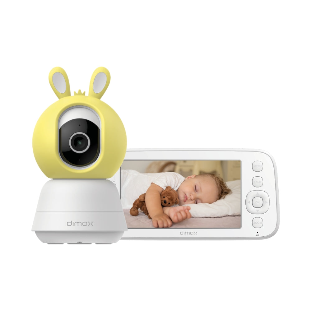Monitor de Bebe 5" Dimax con Camara 4MP 360° Audio 2Vias Deteccion de Movimiento Soporta Micro SD hasta 256GB G128