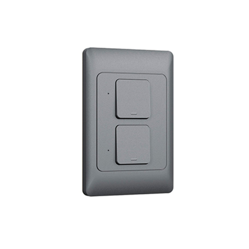 Interruptor Dimax de 2 Puntos Smart WiFi 2.4GHz Control por Voz Alexa y Google color Gris H351
