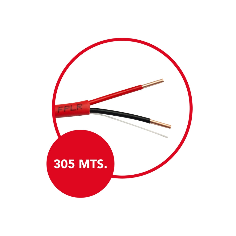 Cable Contra incendio Dimax 16AWGX2C-LSZH Rollo de 305metros color Rojo Certificacion UL T010