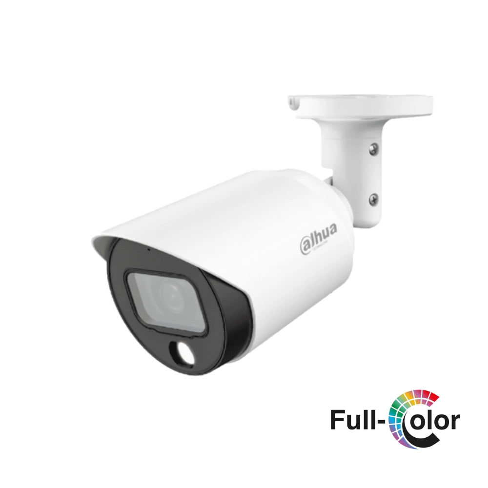 Camara Dahua HDCVI Bala 2MP Full Color con Audio Metalica Lente 2.8mm 30fps 1080p IP67 HAC-HFW1239TN-A-LED-28-S2