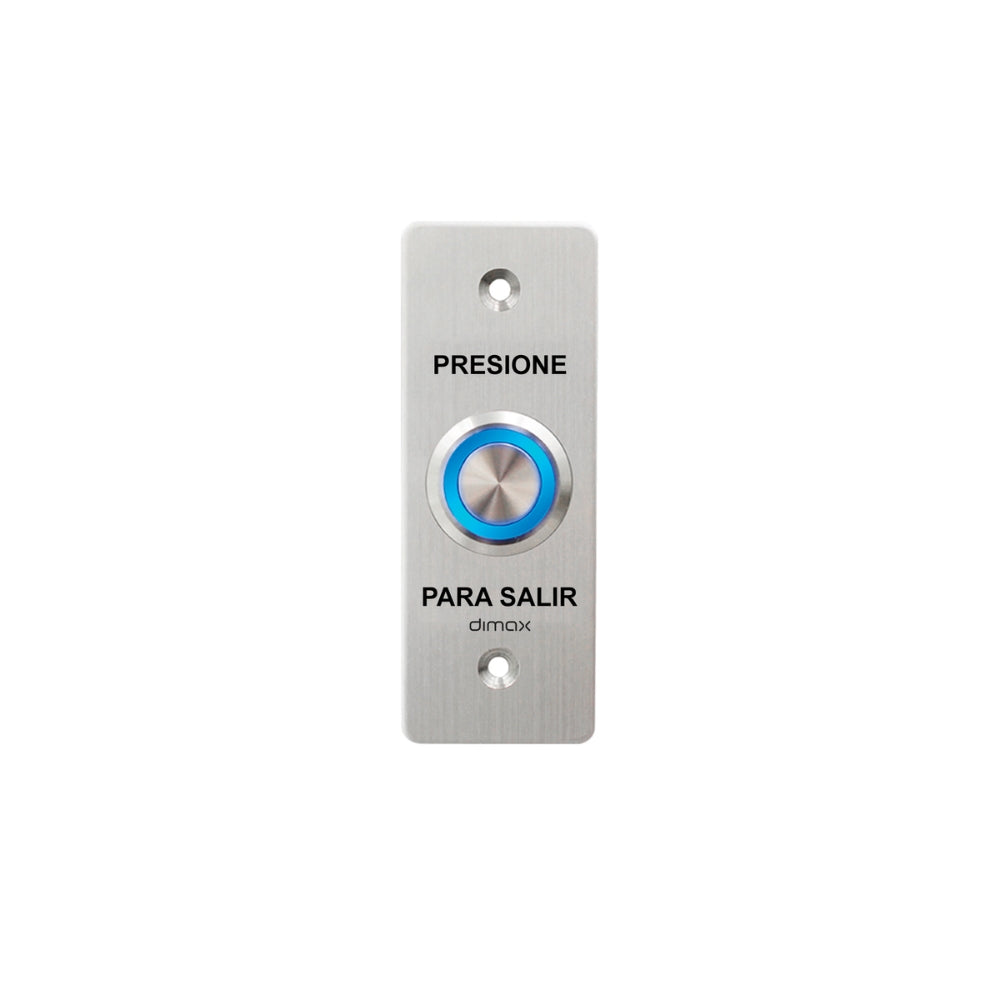 Boton para Salida Dimax Interruptor Plano 19mm Placa Frontal de Acero Inoxidable de 1.8mm C784