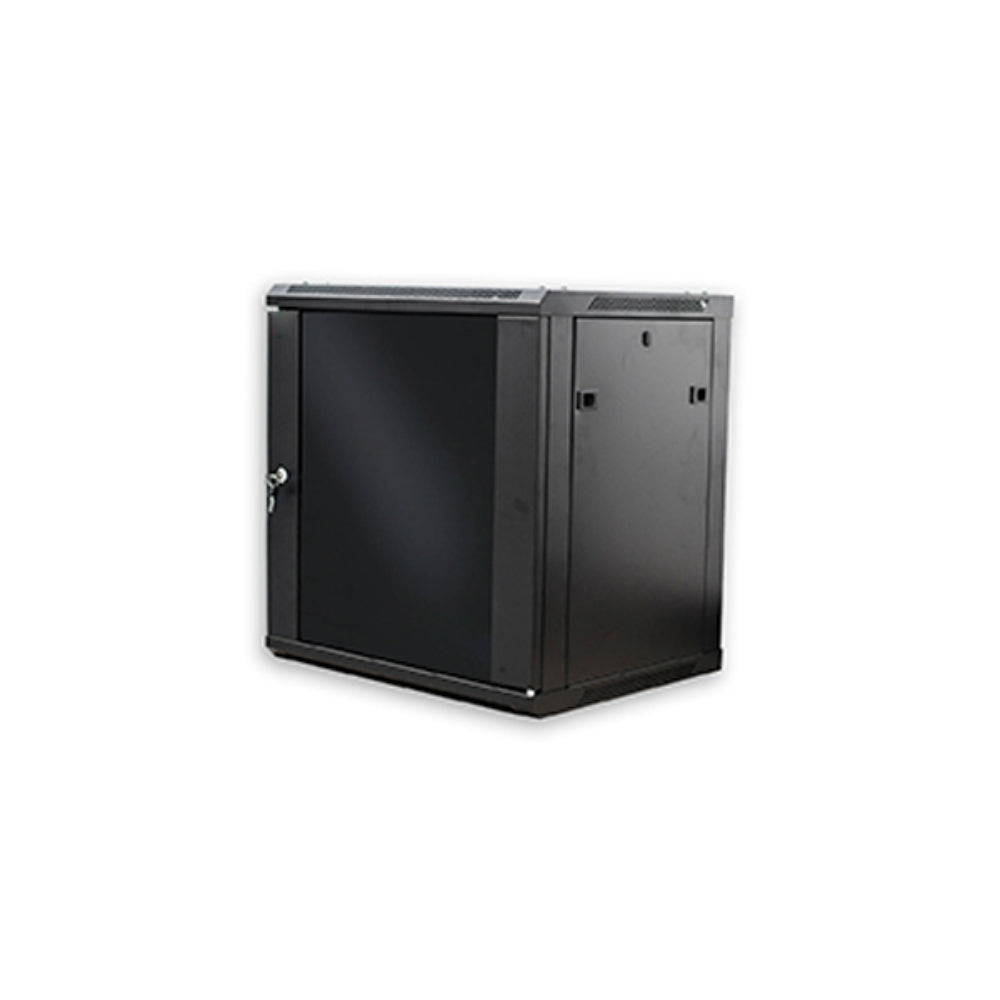Gabinete Dimax 9U 500x450x600mm SOHO Puerta de Cristal Capacidad 60Kg Norma ROHS color Negro C751